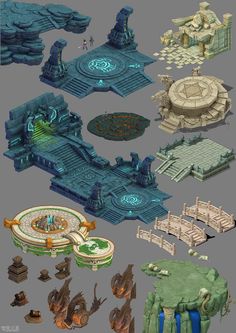 an image of a bunch of different types of buildings and structures that are in the game