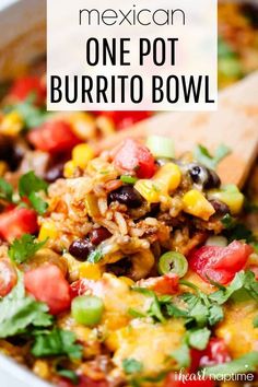 one pot burrito bowls are the perfect way to use up leftover tortillas