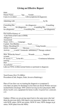 a sample medical release form for an effective report