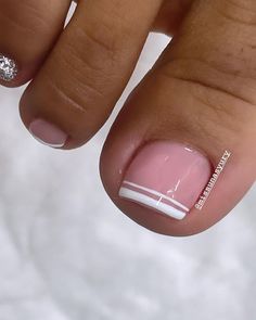 French Tip Gel Nails, Simple Toe Nails, Foot Nail, Pedicure Colors