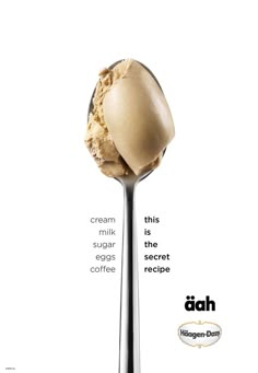 an ice cream scooping on top of a spoon with the caption'this is the secret recipe '