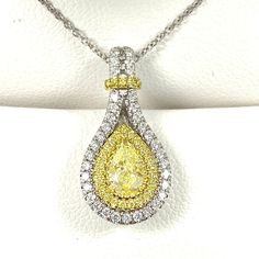 0.90Ct Pear Shaped Diamond Necklace, 14K Gold Natural Fancy Yellow Diamond Teardrop Pendant Necklace Chain 16'', Birthday Gift for Her Pear Shaped Diamond Necklace, 16 Birthday, Fancy Yellow Diamond, Art Deco Pendant, Teardrop Pendant, Pear Shaped Diamond, Birthday Gift For Her