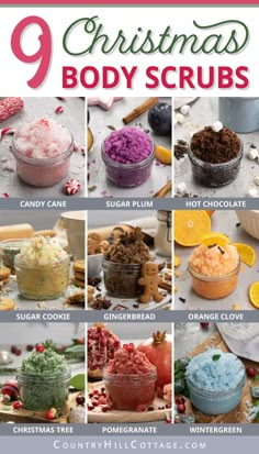 the 9 christmas body scrubs recipe is shown