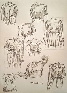 some sketches of different types of clothes