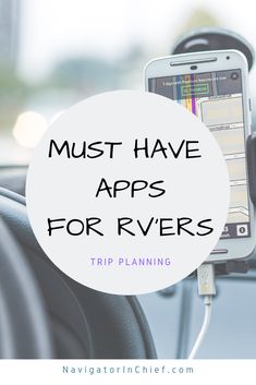 the text must have apps for rvers on top of a phone in a car