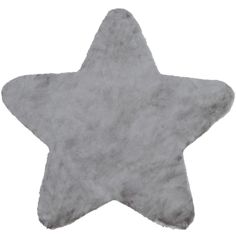 a gray star shaped rug on a white background