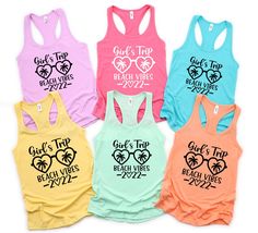 "Best Friend Vacation Shirt, Girls Trip Tank Top, Girls Party Shirts,Beach Vibes Funny Shirt, Cousin Sister Vacation Shirt, Women Tank Top !!How To Order 1-) Please, Check and Review all Photos. 2-) Select Your Product Type and Color. 3-) Select Your Product Size. 4-) Click ADD TO CART and You can go back to add more product color and text color or You can complete the checkout process. 5-) After You added your note, Please Click \"Proceed to Check Out\" 6-) Finally, Your Custom Shirt will be re Sister Vacation, Vibes Funny, Friend Vacation, Top Girls, Cute Gift Boxes, Tanktop Girl, Custom Shirt, Vacation Shirts, Girls Party