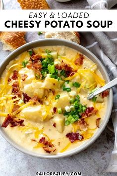 The family will love this Loaded Cheesy Potato Soup. It’s like a creamy baked potato in soup form! Cozy, hearty and so good. Everything is made in one pot, it’s full flavor and the toppings are my favorite, the perfect winter recipe for an easy dinner or lunch idea.