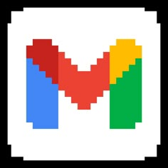 an image of pixel art with different colors and shapes in the shape of a heart