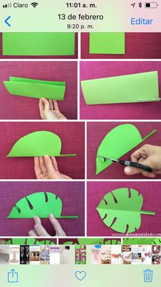 how to make a paper leaf with pictures on the screen and then cut it out