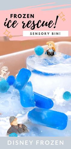 the frozen ice rescue story is shown in this disney frozen movie scene with toy figures