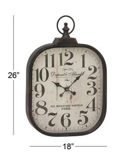 an old fashioned clock with numbers on the front and sides, is shown in black