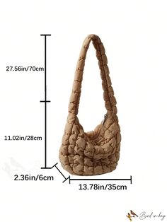 BirdinBag - Foldable Solid Color Hobo Bag with Ample Capacity for School, Work, and Travel Beige Backpacks, Bags Style, Eco Bags, Cotton Handbag, Cloud Bag, Quilted Crossbody Bag, Quilted Totes, Crossbody Messenger Bag, Crochet Bags