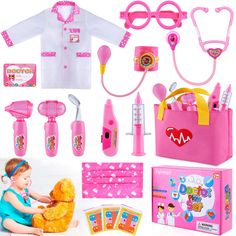 Kids Doctor Kit, Doctor Play Set, Play Doctor, Binoculars For Kids, Christmas Presents For Kids, Area Gourmet, Pink Bedroom For Girls, Doctor Costume, Playing Doctor