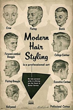 1956 Barbershop Poster Vintage Hair Styling Chart Haircut Gifts for Barber Shop | eBay Barber Haircut Styles, Vintage Mens Haircuts, 1950s Mens Hairstyles, Poster Styles, Mid Hairstyles, Greaser Hair, Retro Haircut, Mens Modern Hairstyles, Barber Style