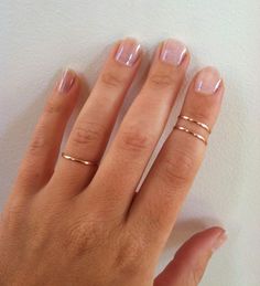 1 Layering 14K Pink Gold Filled Knuckle Ring- 1mm-any size. $14.00, via Etsy. Midi Ring Set, Stackable Ring Sets, Ringe Gold, Midi Ring, Holiday Gift Sets, 14k Rose Gold Ring, Knuckle Rings