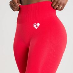 Women's Best Seamless Leggings With Breathable, Shaping, & Supple Fit. Supportive Structure & Ribbed Waistband. Be Confident With Contours & Shaping Details. Incredibly High Comfort For All Your Training/Workout Experiences. Red Stretch Leggings, Red Seamless Gym Bottoms, High Waist Red Stretch Activewear, Red High Waist Stretch Activewear, High Stretch Seamless Pants, Red Seamless Leggings For Workout, Red Seamless Yoga Leggings, Red Seamless Workout Leggings, Seamless Red Yoga Bottoms