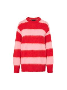 MO&Co. Women's Loose Striped Knit Sweater This sweater is the perfect piece for the chillier weather. Our premium quality sweater is crafted from a blend of alpaca wool and polyamide, creating a soft and fluffy texture. Detailed with classic stripes and a drop-shoulder design, this timeless piece will always be in style. Features : - Fluffy textured- Classic stripe pattern- Alpaca fleece blend Code: MBC4SWTT11The back length of size S is 68cmMATERIALS & CARE Material: 36.1% Polyamide 29.2% Alpac Fluffy Striped Sweater, Cozy Striped Sweater Cheap, Red And White Striped Sweater, Brown And Wjite Dtriped Sweater, Tiger Stripe Sweater, Chilly Weather, Beige Sweater, Alpaca Wool, Striped Knit