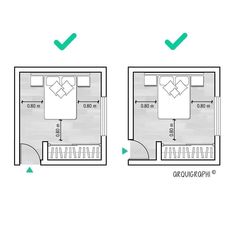 the floor plan for an apartment with two separate rooms