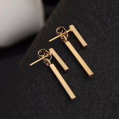 earrings Gold Punk Style Minimalist T Bar Stud Earrings New Fashion Earrings, Ear Jacket Earring, Earring Jackets, Bar Stud Earrings, Bar Studs, Ear Jacket, Bar Earrings, Long Earrings, Jewelry Earrings Studs