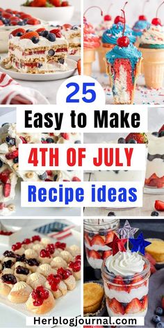 red, white and blue recipe ideas for 4th of July Blue Party Food, Red White And Blue Party, White And Blue Party, 4th Of July Recipes, July Recipes, Party Food Ideas