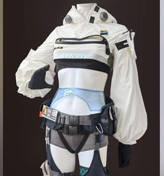 Arknights Outfits, Futureristic Outfits, Aurora Arknights, Cyberwear Fashion, Future Clothes Concept, Japanese Cyberpunk Fashion, Cyberpunk Outfit Ideas