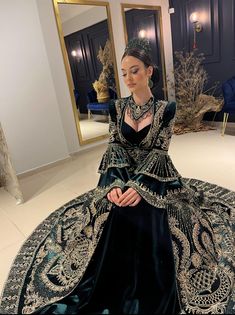 Moroccan Dubai Caftan Arabic Abaya Maxi Hand Beaded | Tarditional Caftan with Ottoman Turkish Motif Arabic Dress Traditional, Morrocan Dresses, Arabic Party Dress, Turkish Kaftan, Arabic Abaya, Muslim Long Dress, Moroccan Kaftan Dress, Arabic Fashion, Turkish Dress