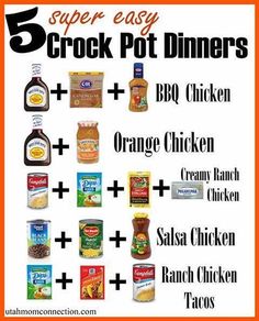 the 5 easy crock pot dinners are great for kids to make and use in their kitchen