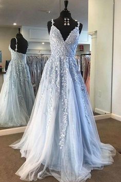 Blue Lace Prom Dress, Cheap Prom Dresses Long, Prom Dress Long, Prom Dresses Long Lace, A Line Evening Dress, Senior Prom Dresses, Blue Dress Formal, Lace Prom Dress, Dress Tulle