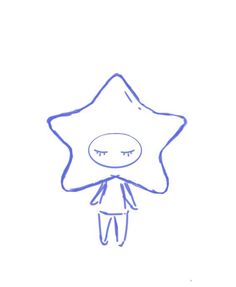 a drawing of a person with a star on their head