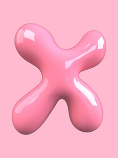 the pink object is shaped like an x