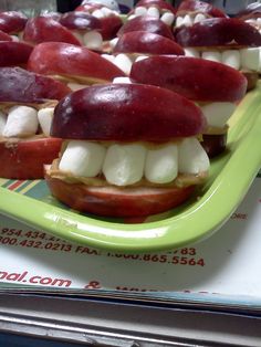 fun snack to make after reading Grandpa's Teeth or during dental health unit Brushing Teeth Activities, Teeth Activities, Classroom Snacks, Snack To Make, Dental Health Month