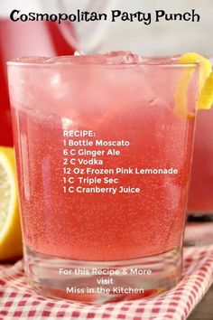 Mixed Drinks Alcohol, Yummy Alcoholic Drinks, Party Punch, Alcohol Drink Recipes