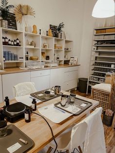 the kitchen is clean and ready to be used for cooking or as a work space