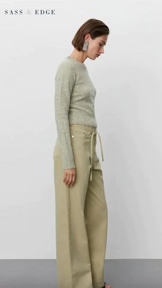 Ribbed trims on the collar, cuffs and hem perfectly complete the classic silhouette, while a light sage green hue gives it a sophisticated and elegant look. This jumper is perfect for those cooler days paired with jeans or a leather skirt and chunky boots. Skirt And Chunky Boots, Light Sage Green, Crew Neck Jumper