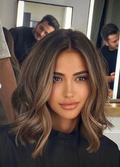 Longbob Hair, Rambut Brunette, Brunette Hair With Highlights, Brunette Balayage Hair, Lob Hairstyle, Balayage Brunette, Hair Do