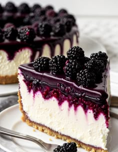 a slice of cheesecake with berries on top