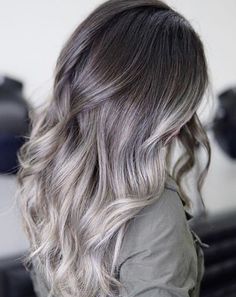 Light Brown Hair With Icy Blonde Highlights, Dark Brown Hair Grey Highlights, Brunette Silver Balayage, Cool Blonde Balayage Dark Roots, Silvery Blonde, Spring Hair Color Trends, Silver Blonde Hair, Fairy Hair, Spring Hair Color