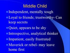 the words middle child and their meanings