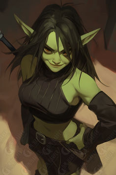 Female Goblin Bodyguard (Storm King's Thunder) Goblin Cartoon Art, Goblin Cosplay Female, Orc Girl Art, Cute Goblin Girl, Goblin Art Dnd, Female Goblin Art