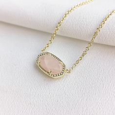 Brand New Just Bought Kendra Scott Elisa Necklace. No Scratches, Rusting/Tarnishing Or Color Fading. Elisa Gold Pendant Necklace, Kendra Scott Necklace Elisa, Rose Quartz Color, Kendra Scott Elisa, Pretty Necklace, Kendra Scott Necklace, Rose Quartz Necklace, Kendra Scott Jewelry