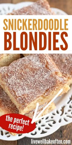 How to Make Snickerdoodle Blondies Snickerdoodle Blondie, Snickerdoodle Bars Recipe, Snickerdoodle Desserts, Snickerdoodle Blondies, Live Well Bake Often, Easiest Desserts, Blondie Bars, Snickerdoodle Bars, Blondies Recipe