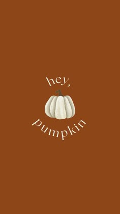 a pumpkin with the words hey, pumpkin on it's front and bottom corner