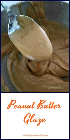 peanut butter glaze in a bowl with spoon