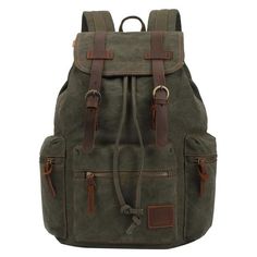 Canvas Backpack Men, Canvas Backpacks, Retro Shoulder Bag, Vintage Backpacks, Leather Rucksack, Rucksack Backpack, Laptop Rucksack, Camping Backpack, Waterproof Backpack