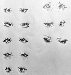 a bunch of different types of eyes drawn on paper