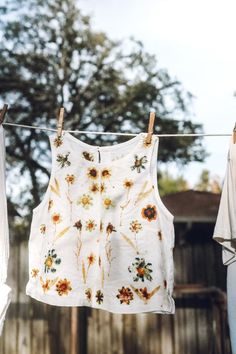 clothes hanging out to dry on a clothes line