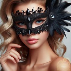 https://card9.com/ai/girl-in-black-mask Butterfly Mask, Black Mask, Bob Wigs, Party Ideas, Wigs, Nail Designs, Mask