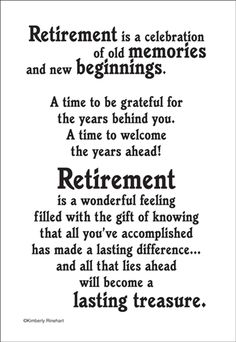 a black and white poster with the words retirement