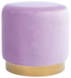 LILAC / GOLD Round Velvet Ottoman, Purple Ottoman, Upholstered Footstool, Round Storage Ottoman, Velvet Ottoman, Nursery Chair, Round Ottoman, Hand Of Cards, Types Of Sofas